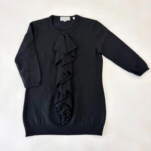 Barneys New York Cashmere Sweater 3/4 Sleeve Womens S Black Made in Italy